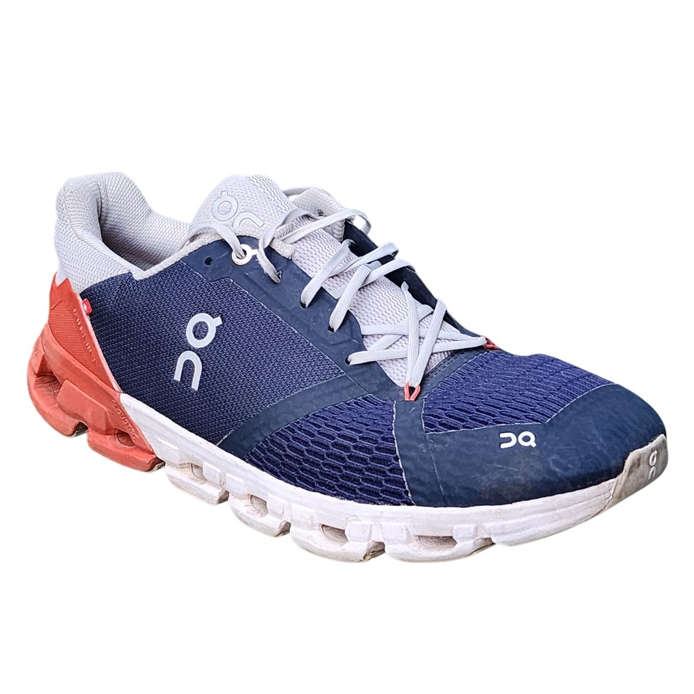 On Cloudflyer Navy Blue Orange Running Shoes Mens 11.5 21.99567 Sneaker - Picture 3 of 9